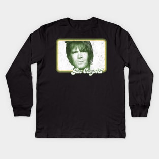 Glen Campbell / Retro Style Fan Design Kids Long Sleeve T-Shirt